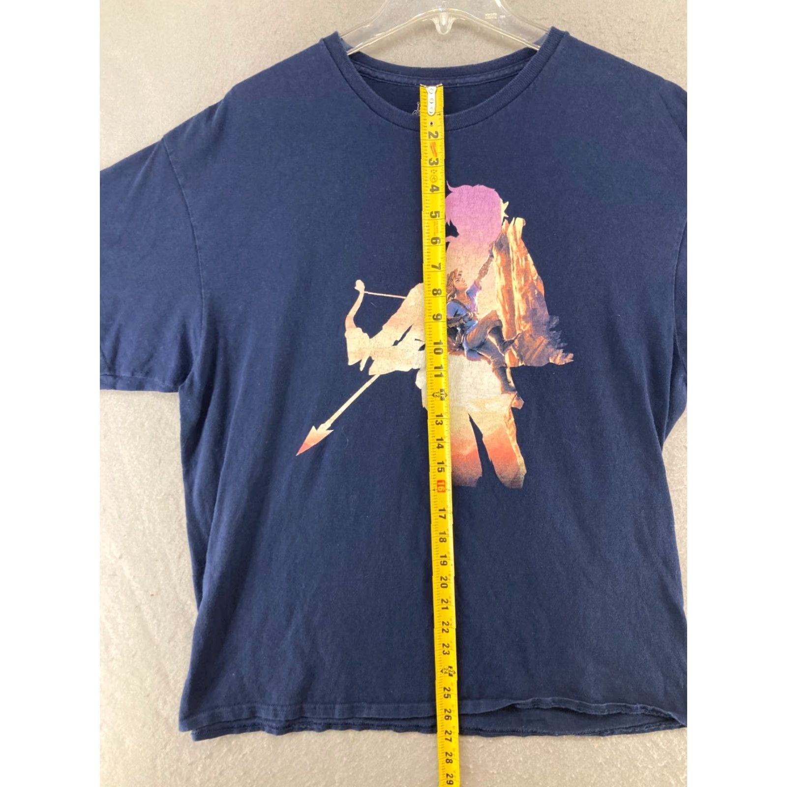 Vintage Zelda TShirt XL Blue Breath Of The Wind Gaming Shirt Mens Graphic Print Crew Neck Short Sleeve Jersey Cotton Size US XL / EU 56 / 4 - 4 Thumbnail