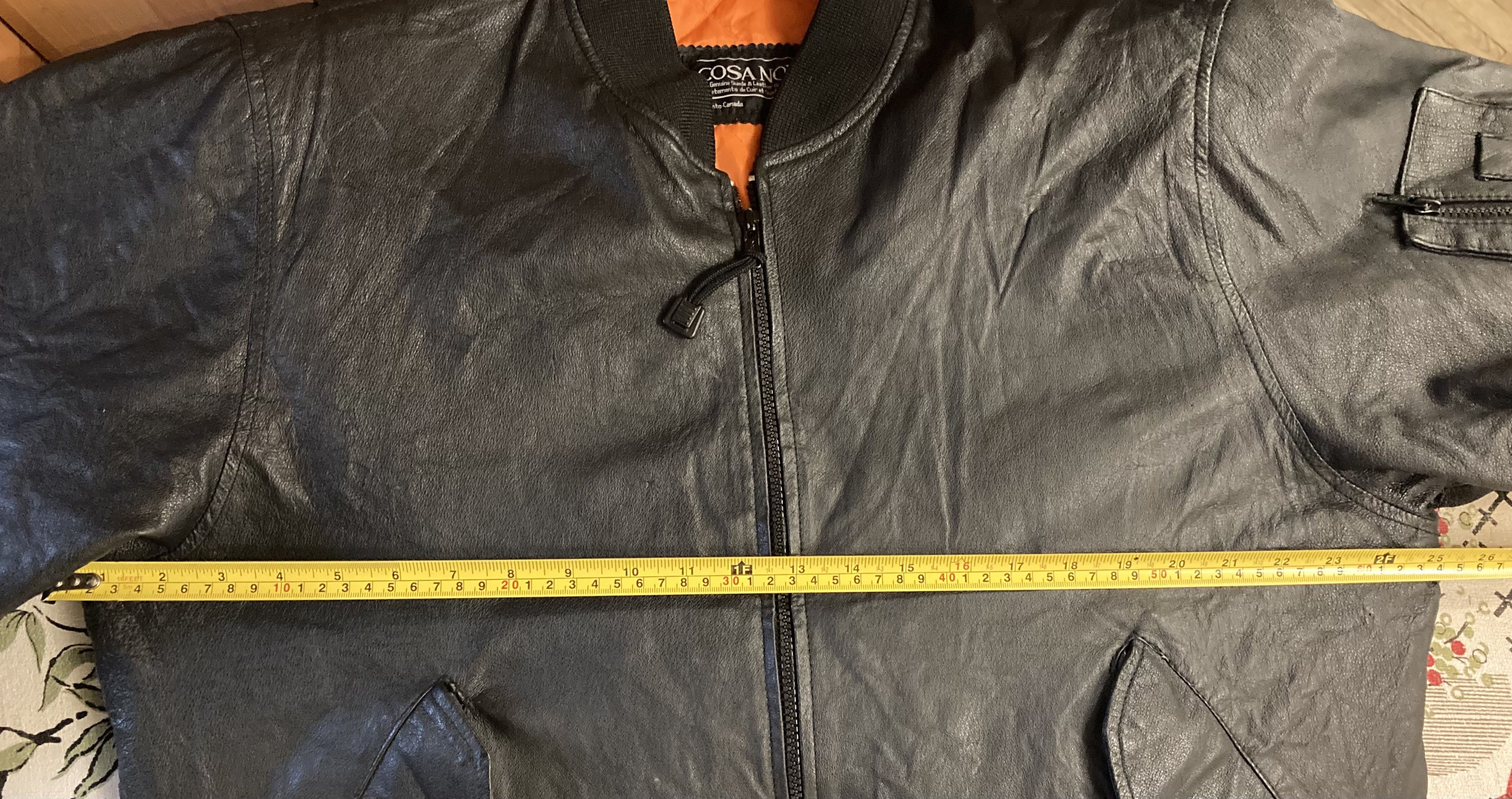 Cosa Nova Vintage Rare CosaNova Men MA-1 Leather Flight Bomber Jacket Size US M / EU 48-50 / 2 - 10 Thumbnail