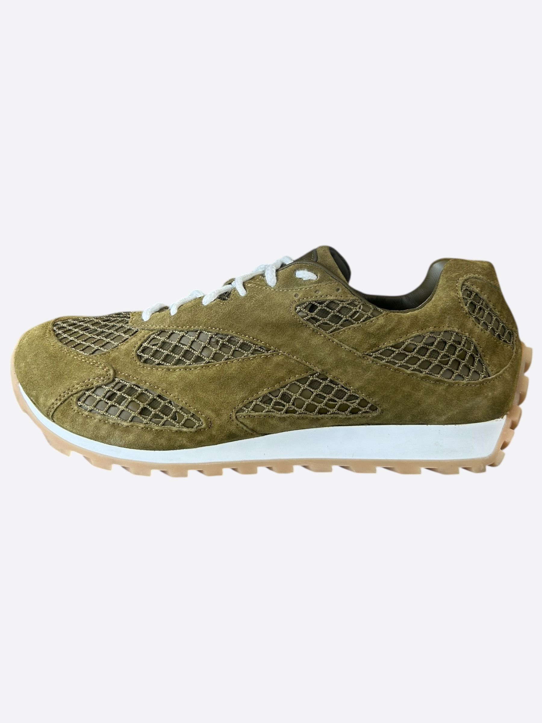 Bottega Veneta Bottega Veneta Olive & White Orbit Sneakers Size US 8 / EU 41 - 3 Thumbnail