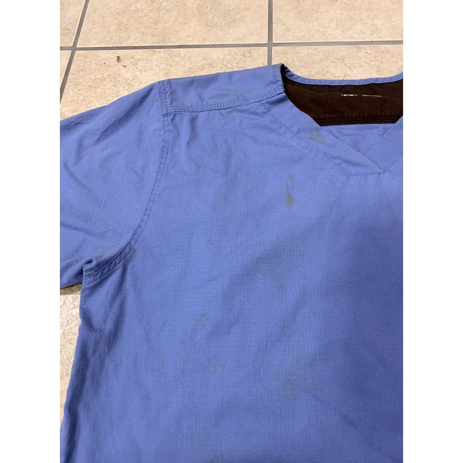Carhartt Carhartt Men's XL Blue Ripstop Utility Medical Uniform Scrub Top C15108 Size US XL / EU 56 / 4 - 3 Thumbnail