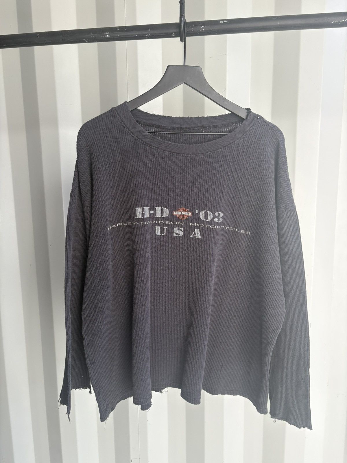 Harley Davidson Harley Davidson Thermal Thrashed Faded Distressed Erd grunge Size US XL / EU 56 / 4 - 3 Thumbnail
