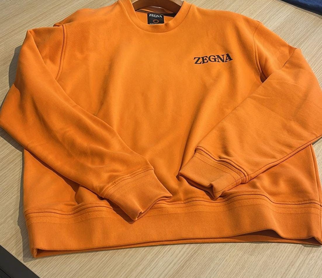 Ermenegildo Zegna o1s1rm0725 RUX522A6 Crewneck Sweatshirt Sweater in Orange Size US XXL / EU 58 / 5 - 2 Thumbnail