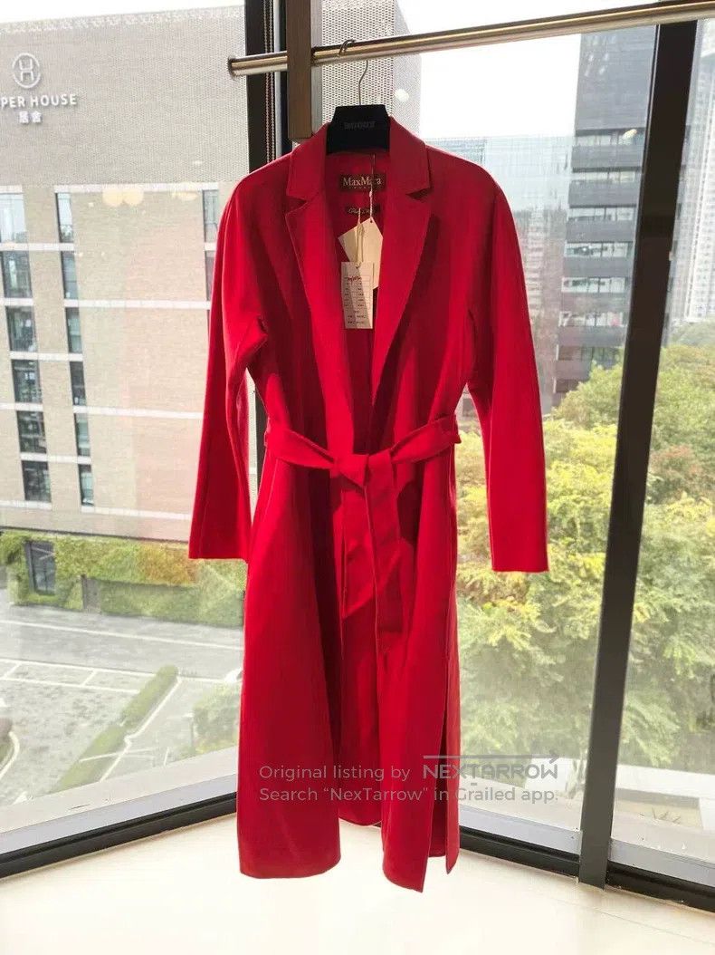 Max Mara Max Mara Wool red belt coat Size S / US 4 / IT 40 - 2 Thumbnail