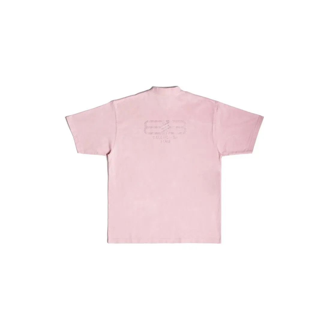 Balenciaga o1s1wg111025 BB Paris Strass T-Shirt Medium Fit in Pink Size XXS / US 00 / IT 34 - 2 Thumbnail