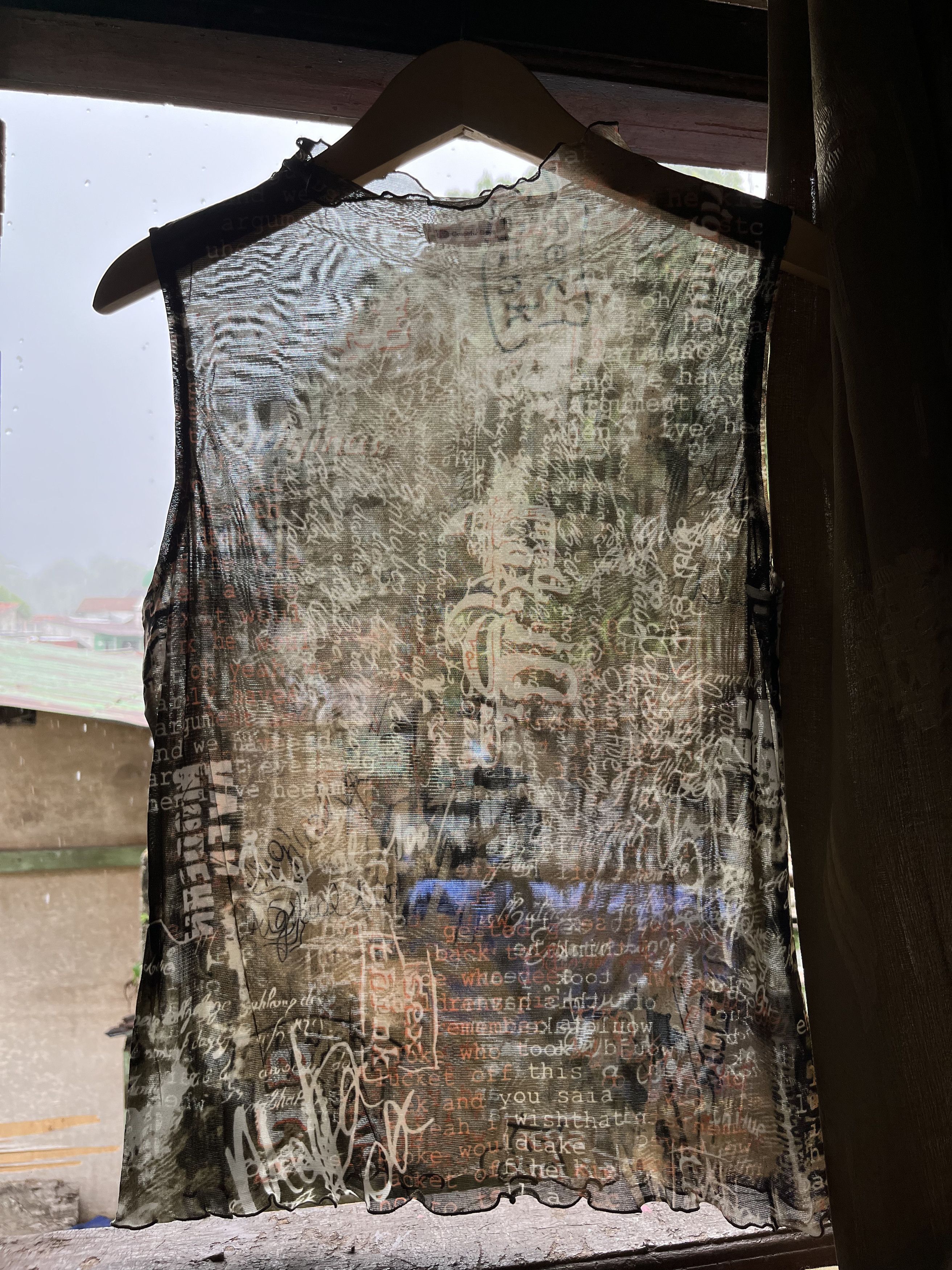 Hysteric Glamour Japanese Brand Mesh Poem Gothic Sleeveless By Graceful Days Size M / US 6-8 / IT 42-44 - 2 Thumbnail