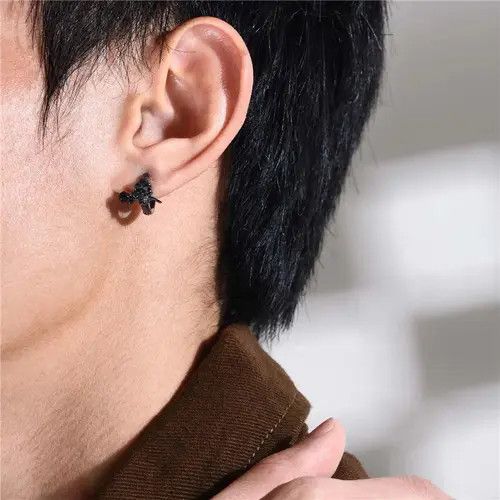 Other Gothic Skull Hoop Huggie Earring Size ONE SIZE - 8 Thumbnail