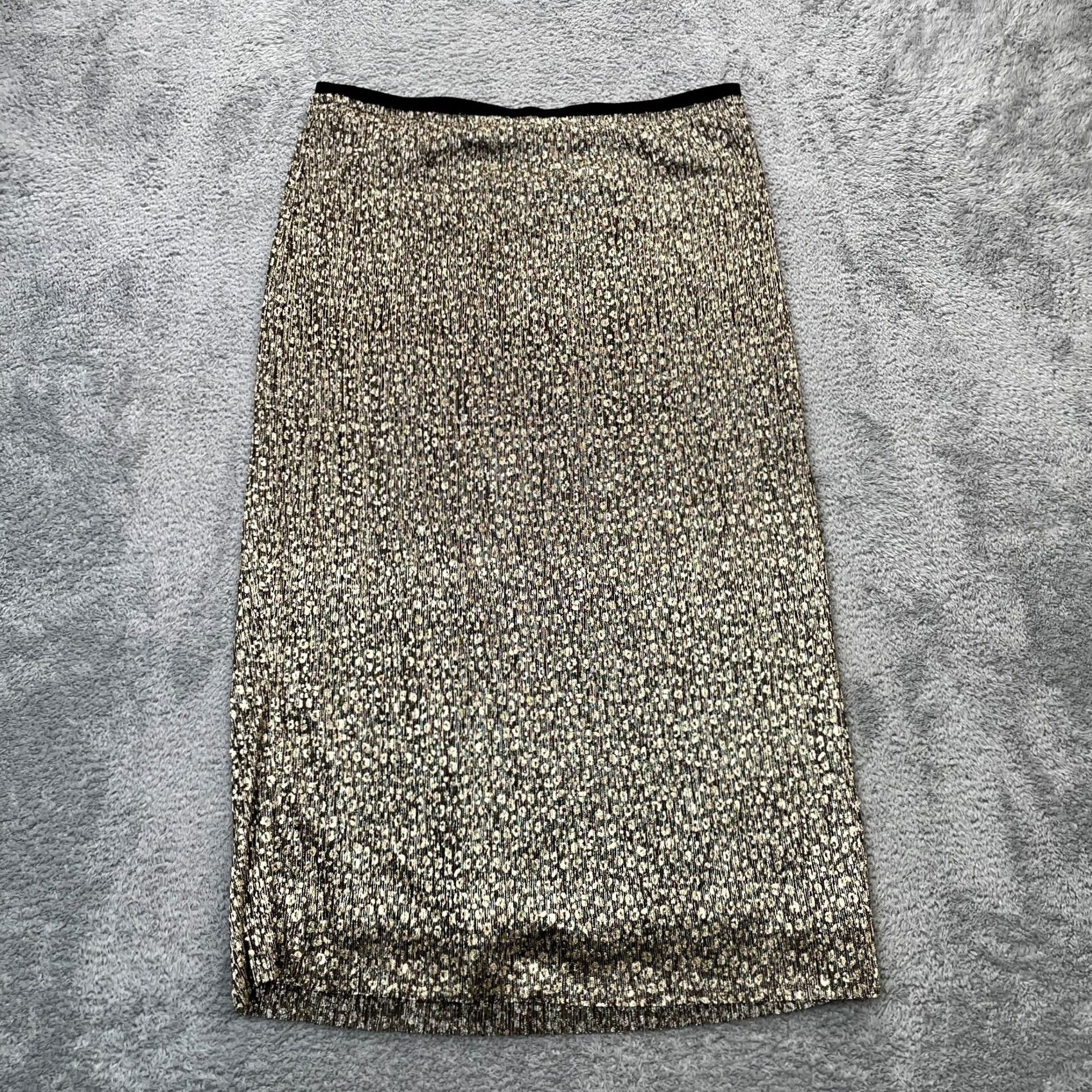 Anthropologie Anthropologie Skirt Womens 14 Beige Maeve Anina Shimmer Midi Straight And Pencil Size 36" / US 14 / IT 50 - 4 Thumbnail