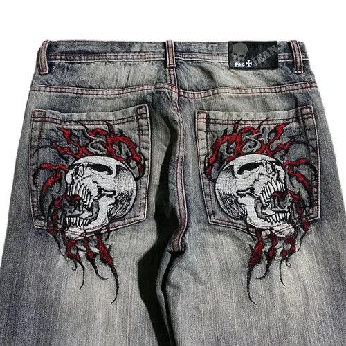 Japanese Brand × Vintage Harajuku Embroidery Baggy Jeans Size US 30 / EU 46 - 3 Thumbnail