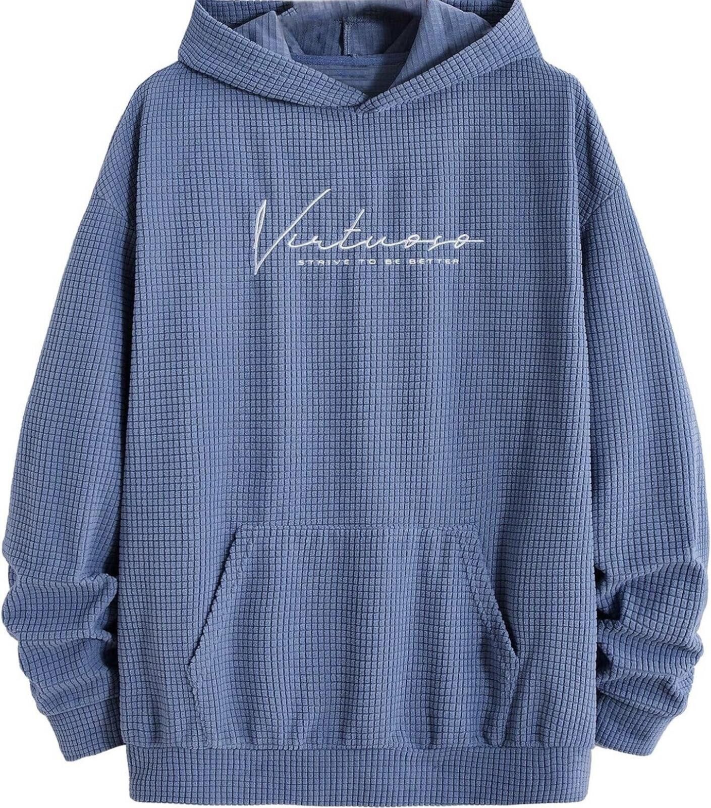 The Unbranded Brand Mens Letter Graphic Print Hoodie Pocket Pullover Top EST:XL Size US XL / EU 56 / 4 - 2 Thumbnail