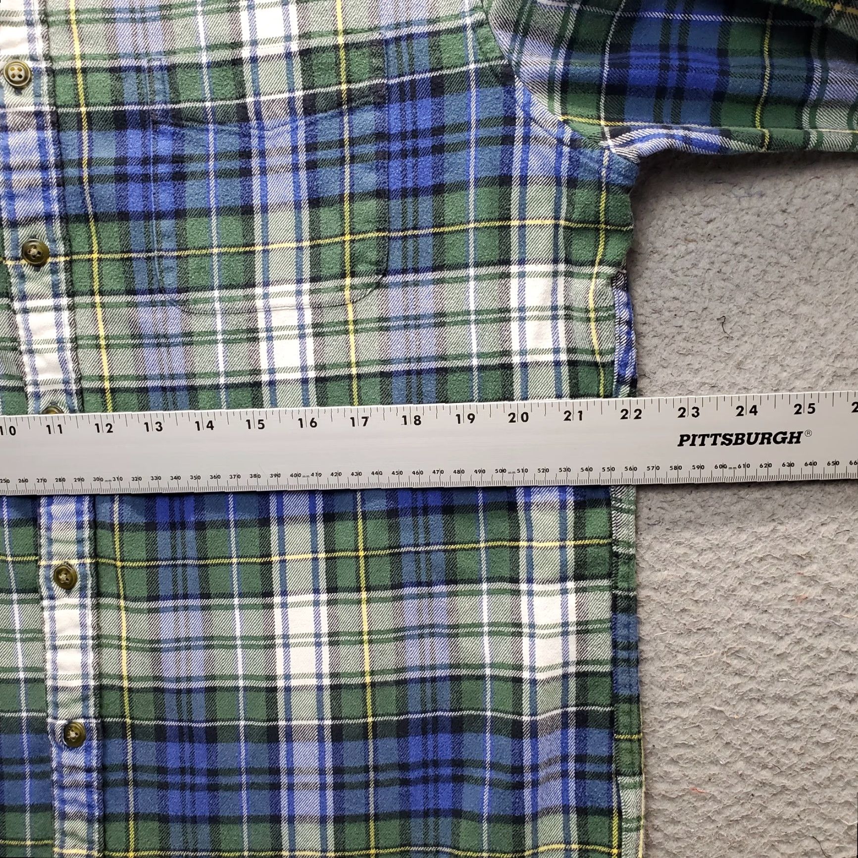 Lands' End Lands' End Mens Dress Shirt Multicolor Plaid Flannel Button Down Large Size L Size 42R - 4 Thumbnail