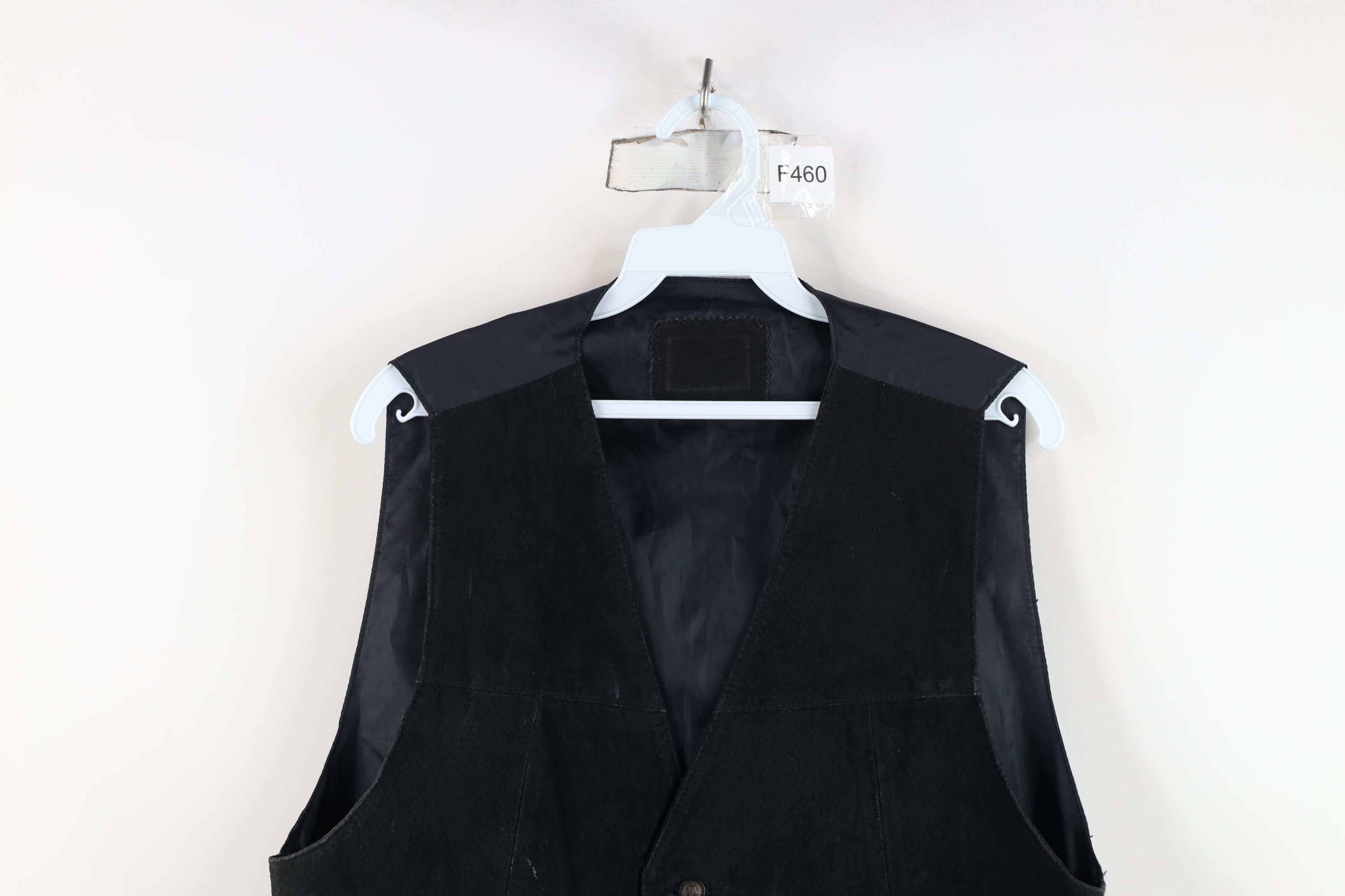 Vintage Vintage 90s Streetwear Suede Leather Vest Jacket Black Size US M / EU 48-50 / 2 - 2 Thumbnail