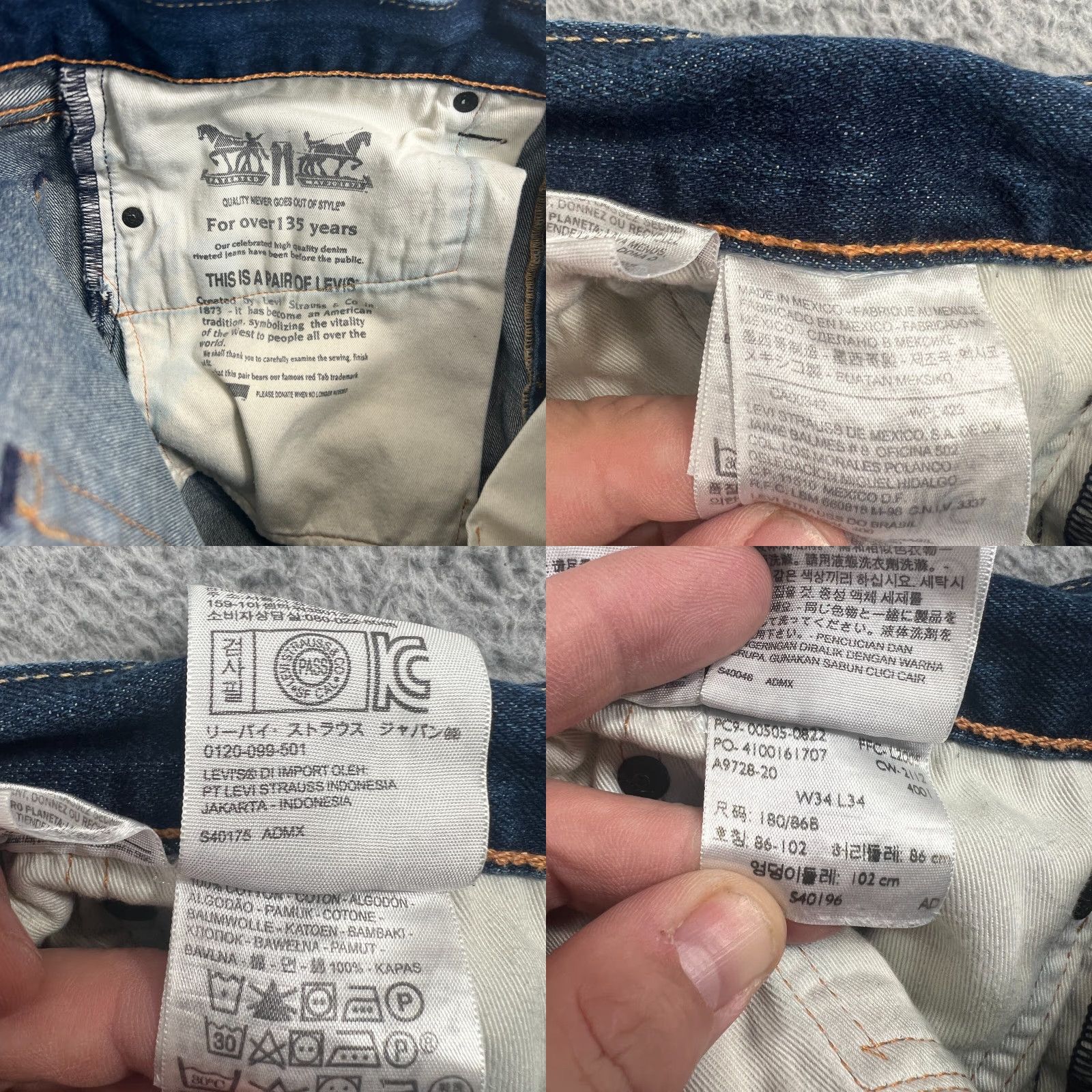 Levi's Levi's 505 Jeans 36x34 Classic Straight Blue Denim Mens 70s American Size US 36 / EU 52 - 8 Thumbnail