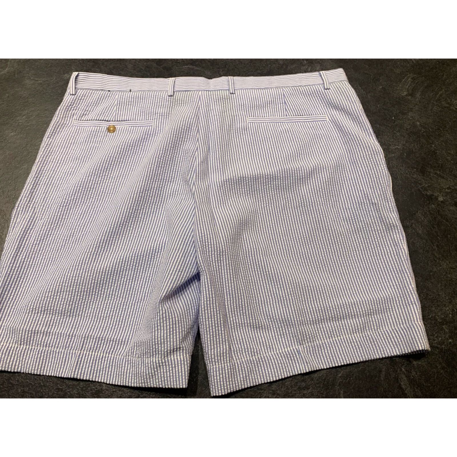 Vintage Fairway & Greene Men's Golf Shorts Size 42 Blue & White Stripe Seersucker Casual Bermuda Size US 42 / EU 58 - 7 Thumbnail