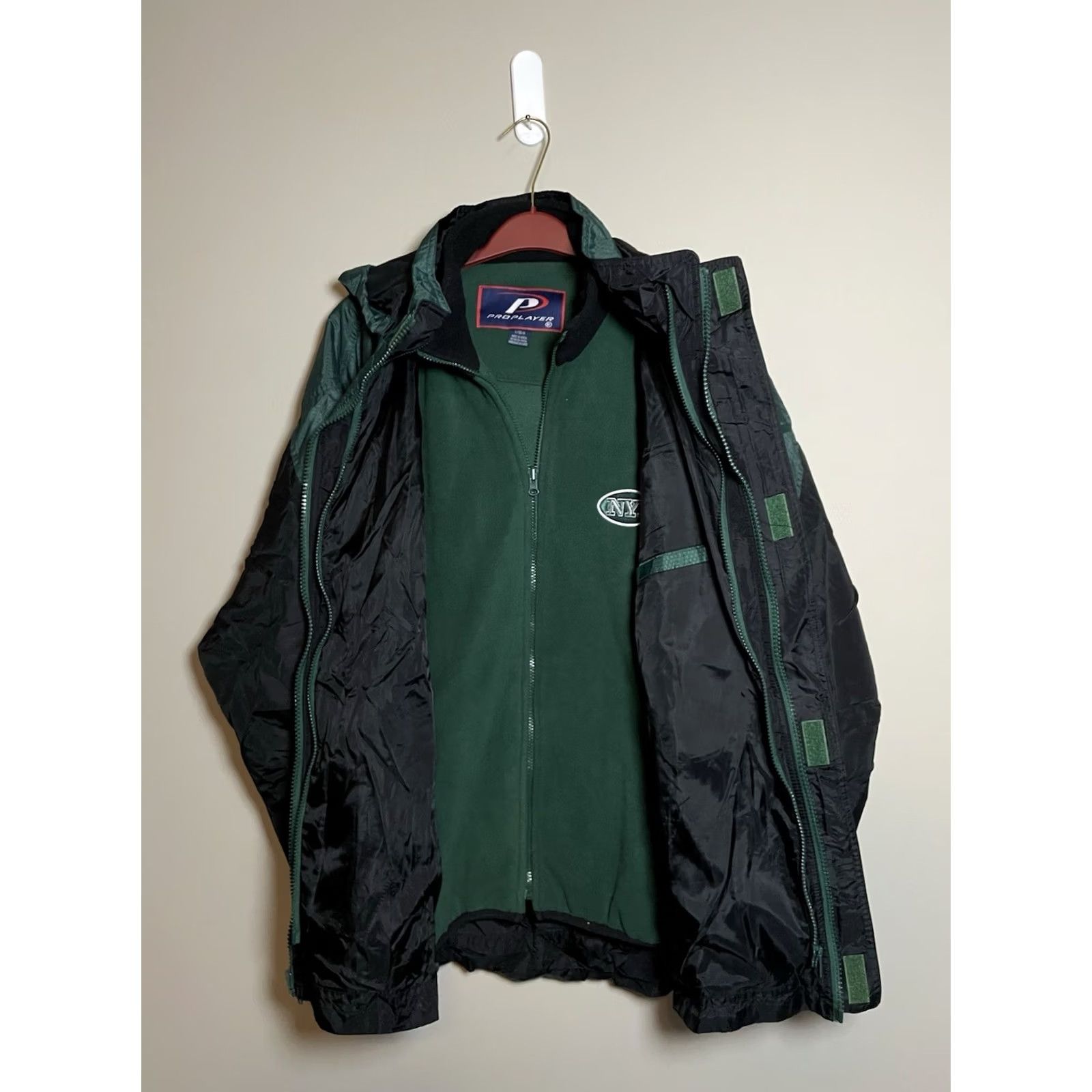 Pro Player Vintage 90s NFL New York Jets Double Jacket Puffer Fleece Lined Size L Green E564 Size US L / EU 52-54 / 3 - 5 Thumbnail