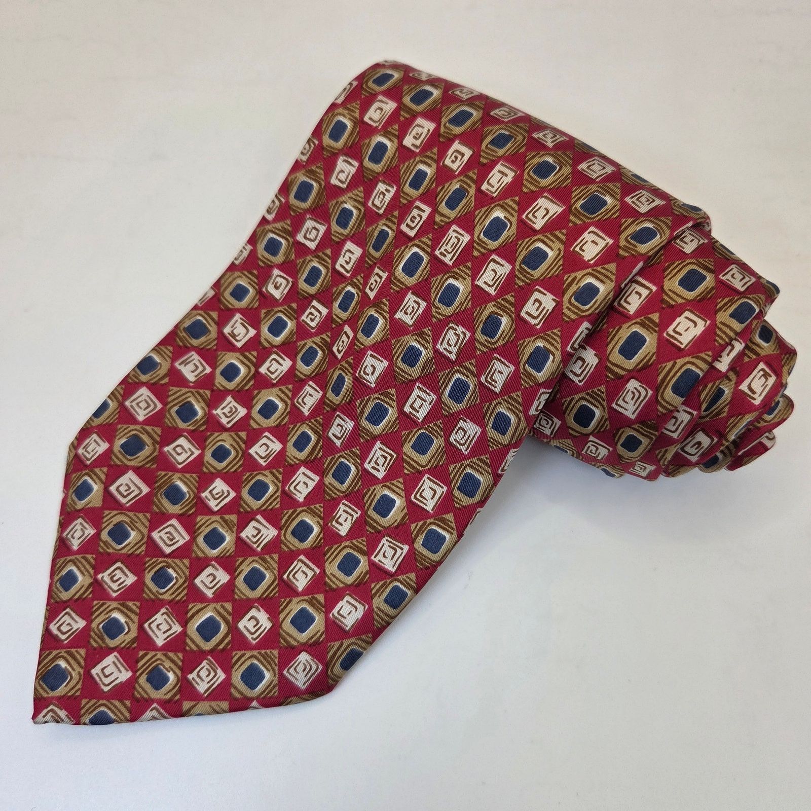 Vintage Vintage Alta Moda Cervino Silk Geometric Tie Size ONE SIZE - 1 Thumbnail