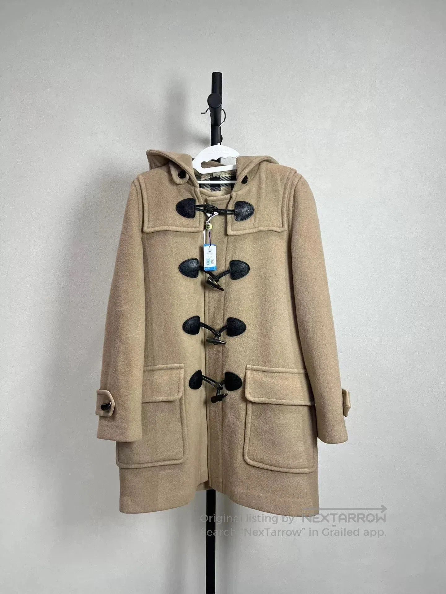 Burberry Camel Burberry Mersey Duffle Coat BURBERRY Nova Check
