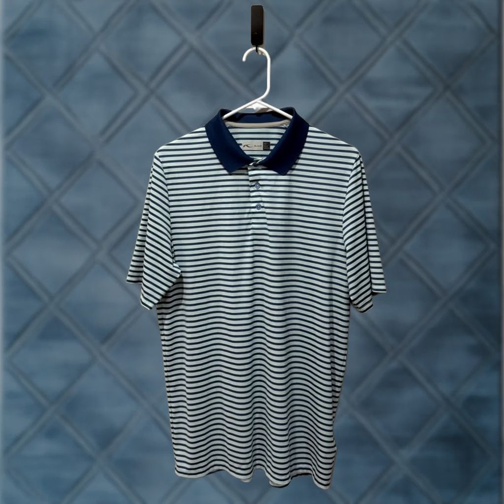 KJUS KJUS Polo Shirt Men's Medium Blue Luis Stripe Golf Activewear Athleisure Stretch Size US M / EU 48-50 / 2 - 1 Thumbnail