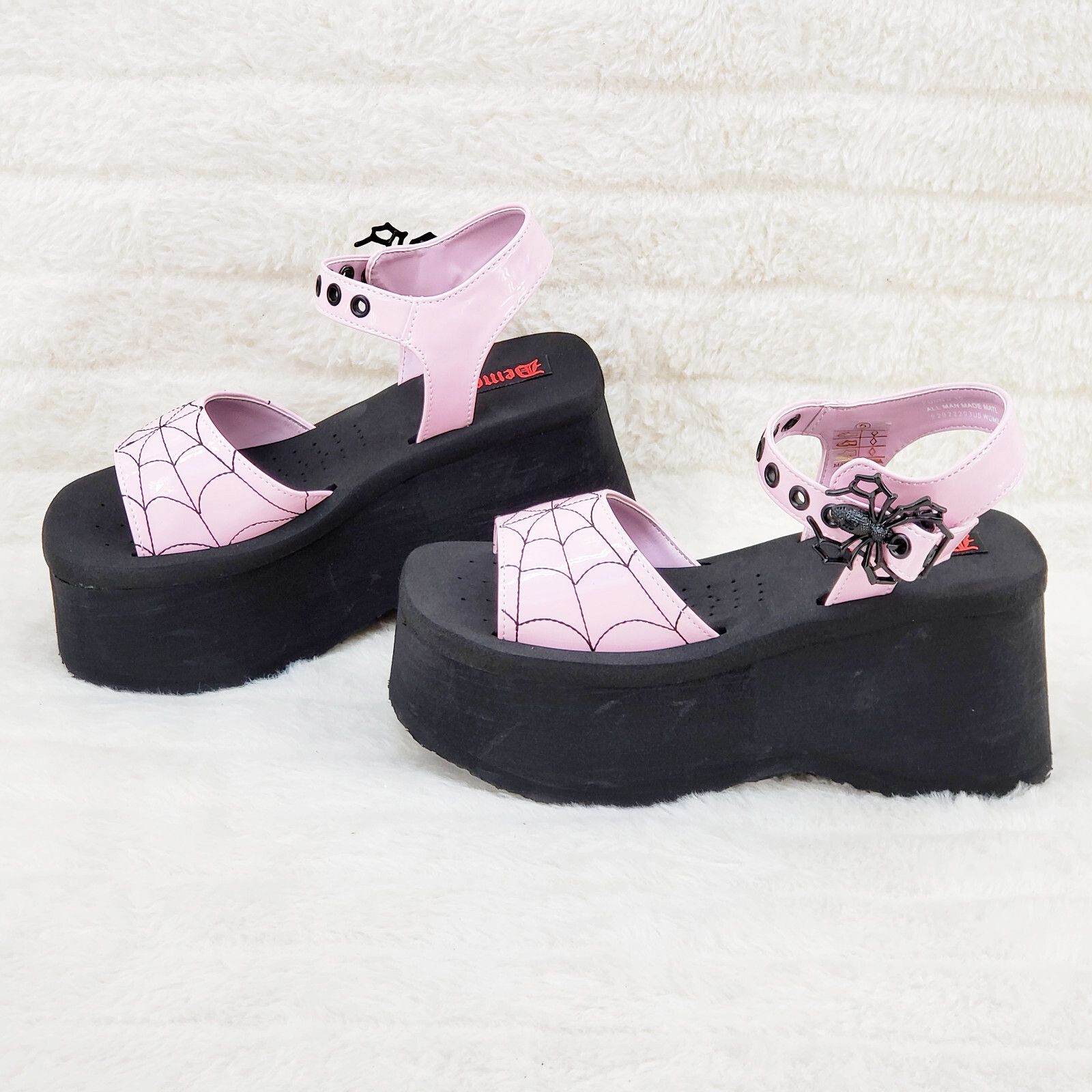 Other DEMONIA Funn Goth Spider Web Platform Sandals Shoes Pink Hol Size US 9 / IT 39 - 8 Thumbnail