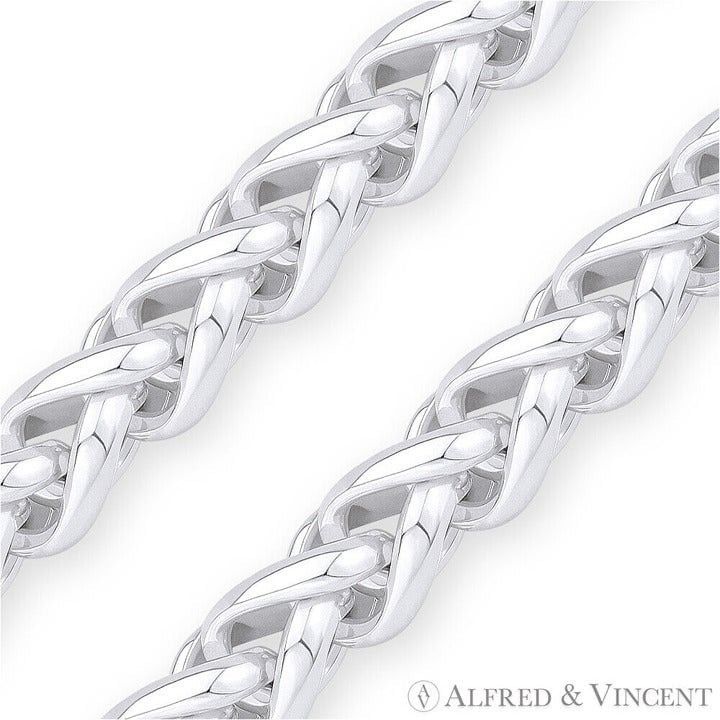 Other 6mm Classic Wheat Link Italian Spiga Chain Bracelet 9" Size ONE SIZE - 2 Thumbnail