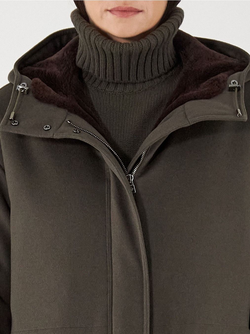 Loro Piana o1srvl11e0824 Borveior Fur Cashmere Jacket in Dark Brown Size XXL / US 16-18 / IT 52-54 - 3 Thumbnail