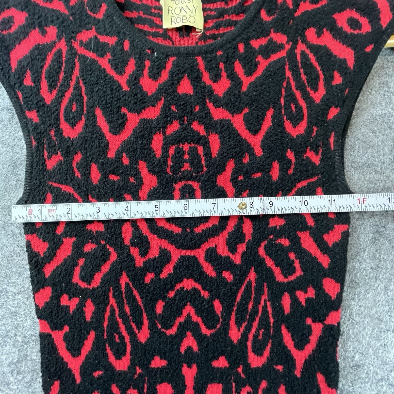 Ronny Kobo Torn by Ronny Kobo Sweater Dress XS Red Malu Tiger Jacquard Size XS / US 0-2 / IT 36-38 - 4 Thumbnail