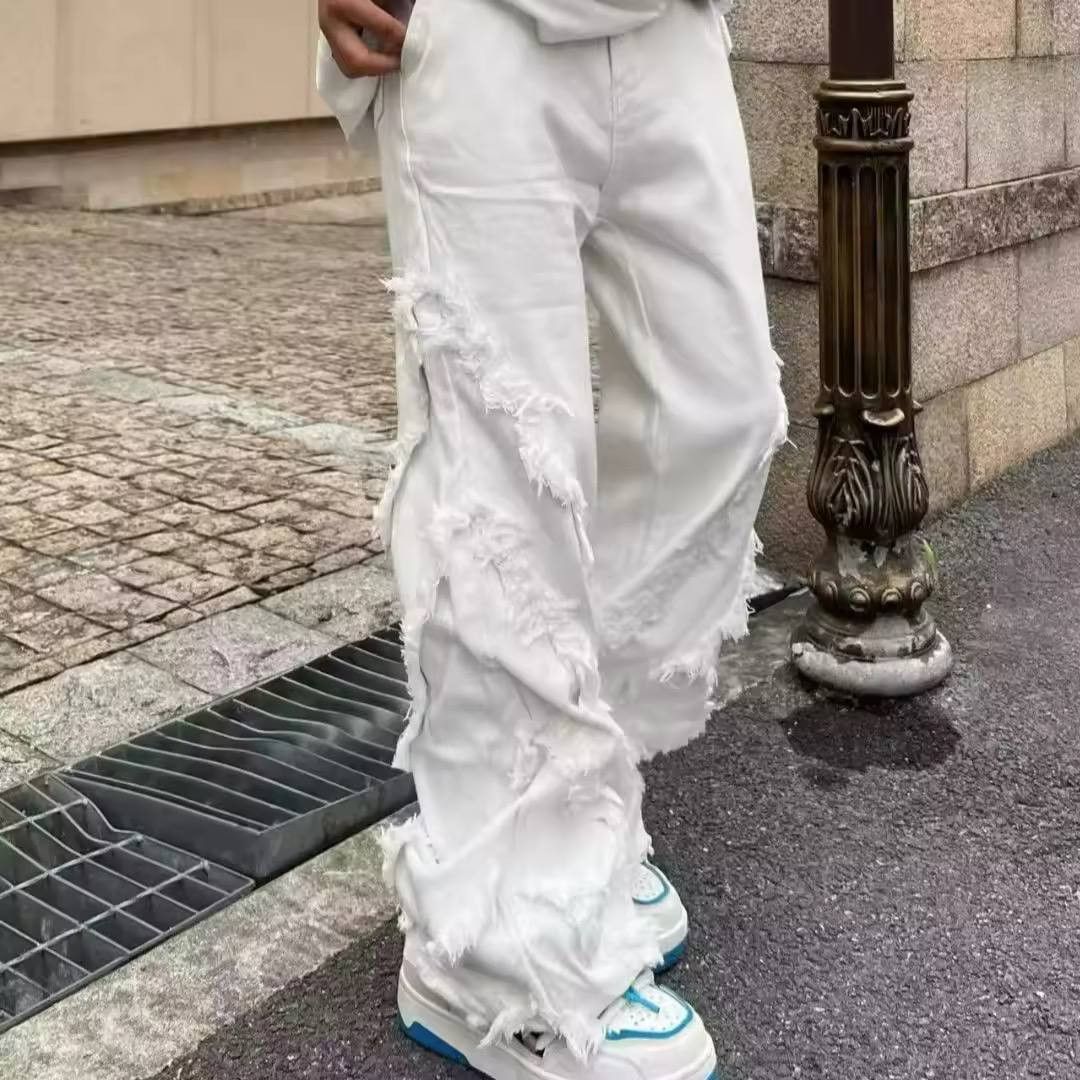 Japanese Brand × Vintage fringed jeans Size US 35 - 1 Thumbnail