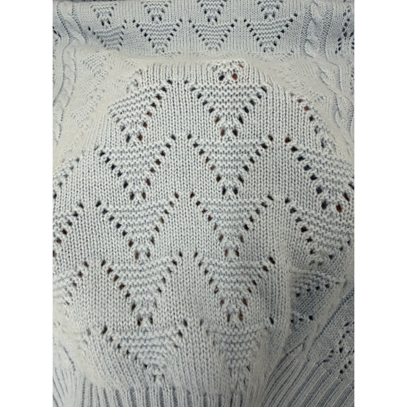 Vintage Unbranded Womens Sweater Size Large Blue Open Knit Long Sleeve Turtleneck Size L / US 10 / IT 46 - 7 Thumbnail
