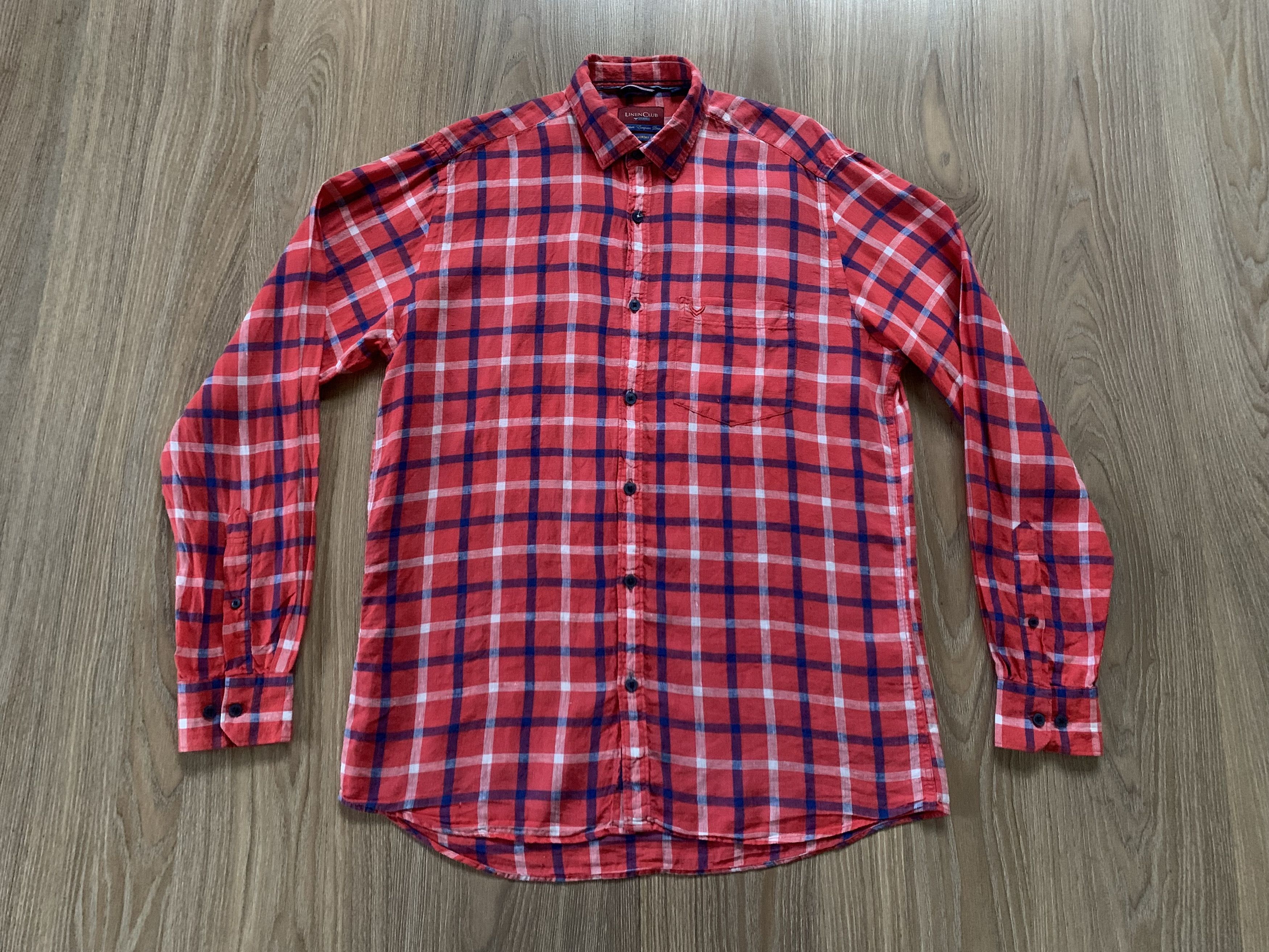 Other Linen Club Studio Plaid Linen Long Sleeve Shirt Size US L / EU 52-54 / 3 - 2 Thumbnail