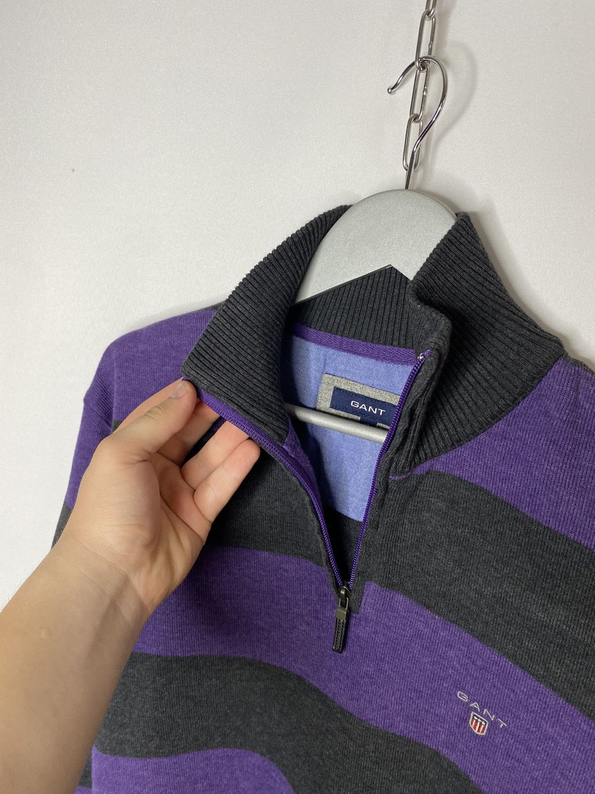 🇺🇸Vintage GANT 1/4 Sweatshirt Jumper Pullover Striped🇺🇸