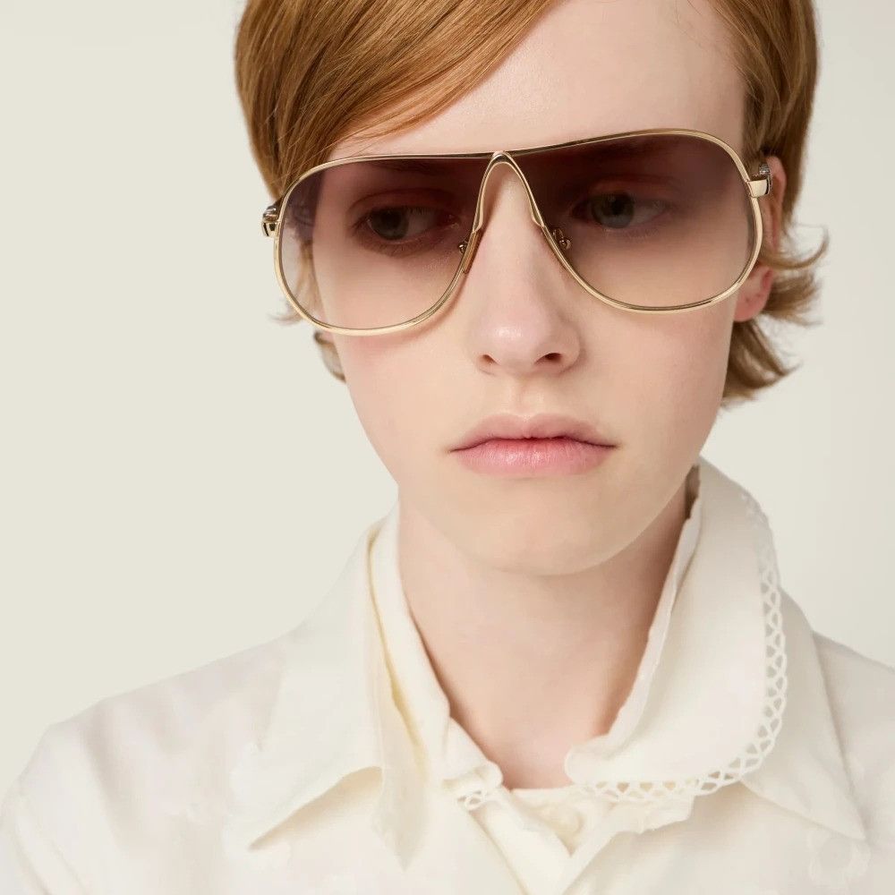 Miu Miu NEW MIU MIU SUNGLASSES MUA56S ZVN80Q GOLD MU A56S, SMU A56 Size ONE SIZE - 9 Thumbnail