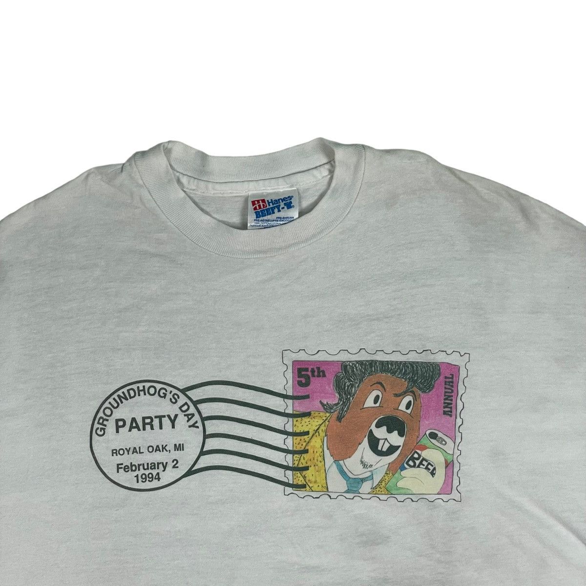 Hanes 🔥LAST PRICE🔥 VTG 1994 Groundhog Days Characters Duel Tee Size US XL / EU 56 / 4 - 4 Thumbnail