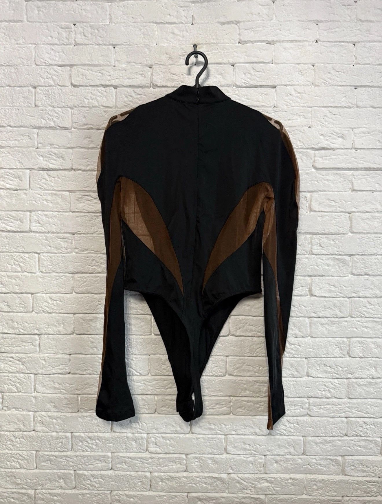 Mugler Mugler x HM Mesh Panel Bodysuit Black Brown Rare Sz 46 L Size L / US 10 / IT 46 - 7 Thumbnail