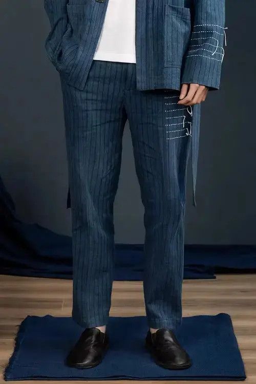 Other 21SS Indigo Union Japan Blue Natural Plant Dyed Chino Pants Size US 32 / EU 48 - 4 Thumbnail