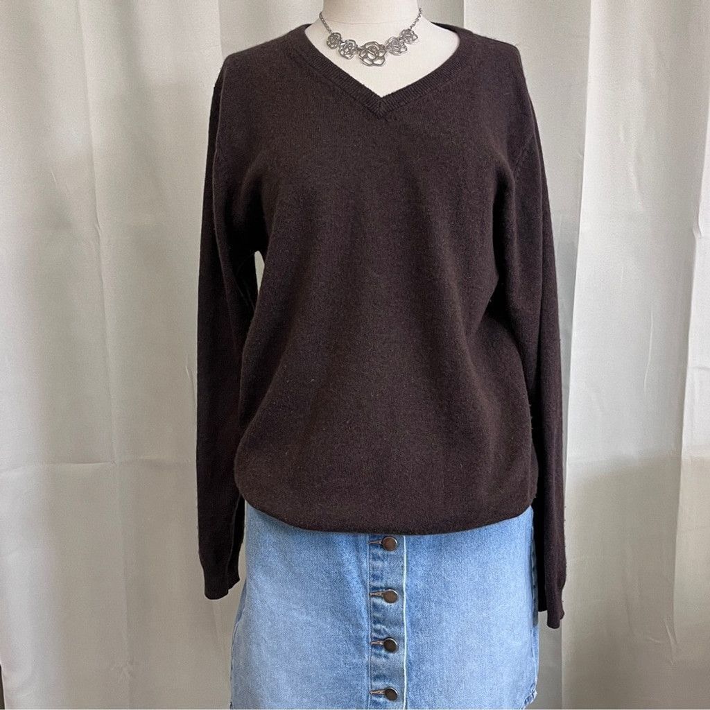 Pronto Uomo Pronto Uomo V-Neck Brown Cashmere Sweater Size XS / US 0-2 / IT 36-38 - 1 Thumbnail