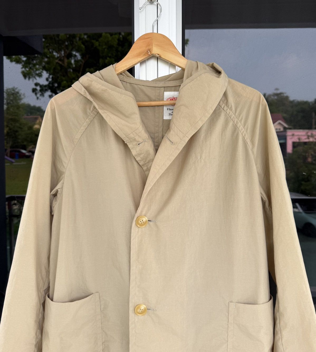 Danton Danton Hooded Coat Made in Japan Beige Workwear Jacket Size US S / EU 44-46 / 1 - 2 Thumbnail