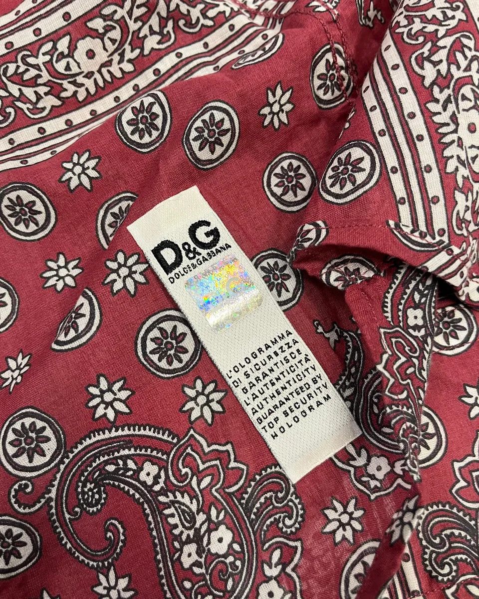 Dolce & Gabbana Dolce & Gabbana Burgundy Paisley Bandana Print Shirt Size US M / EU 48-50 / 2 - 10 Thumbnail