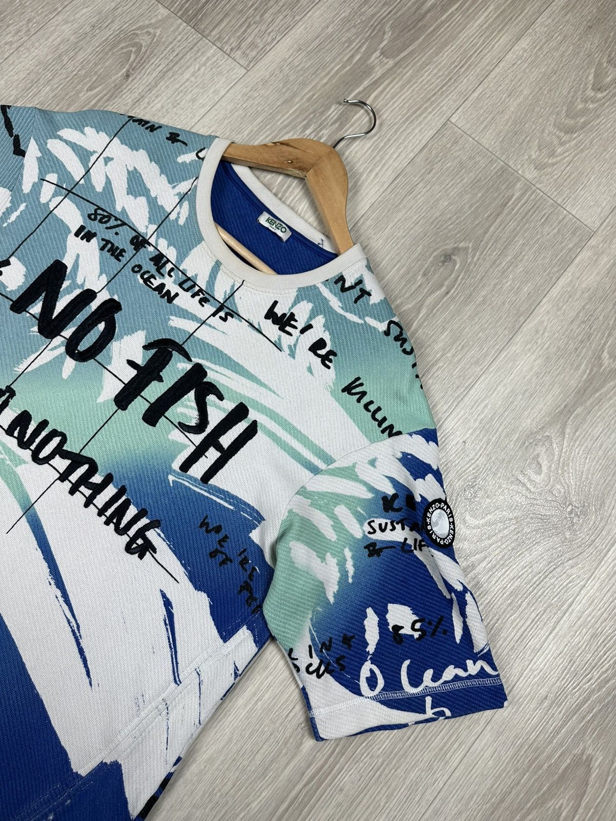 Kenzo Kenzo Graphic T-Shirt No Fish No Nothing Size US M / EU 48-50 / 2 - 2 Thumbnail