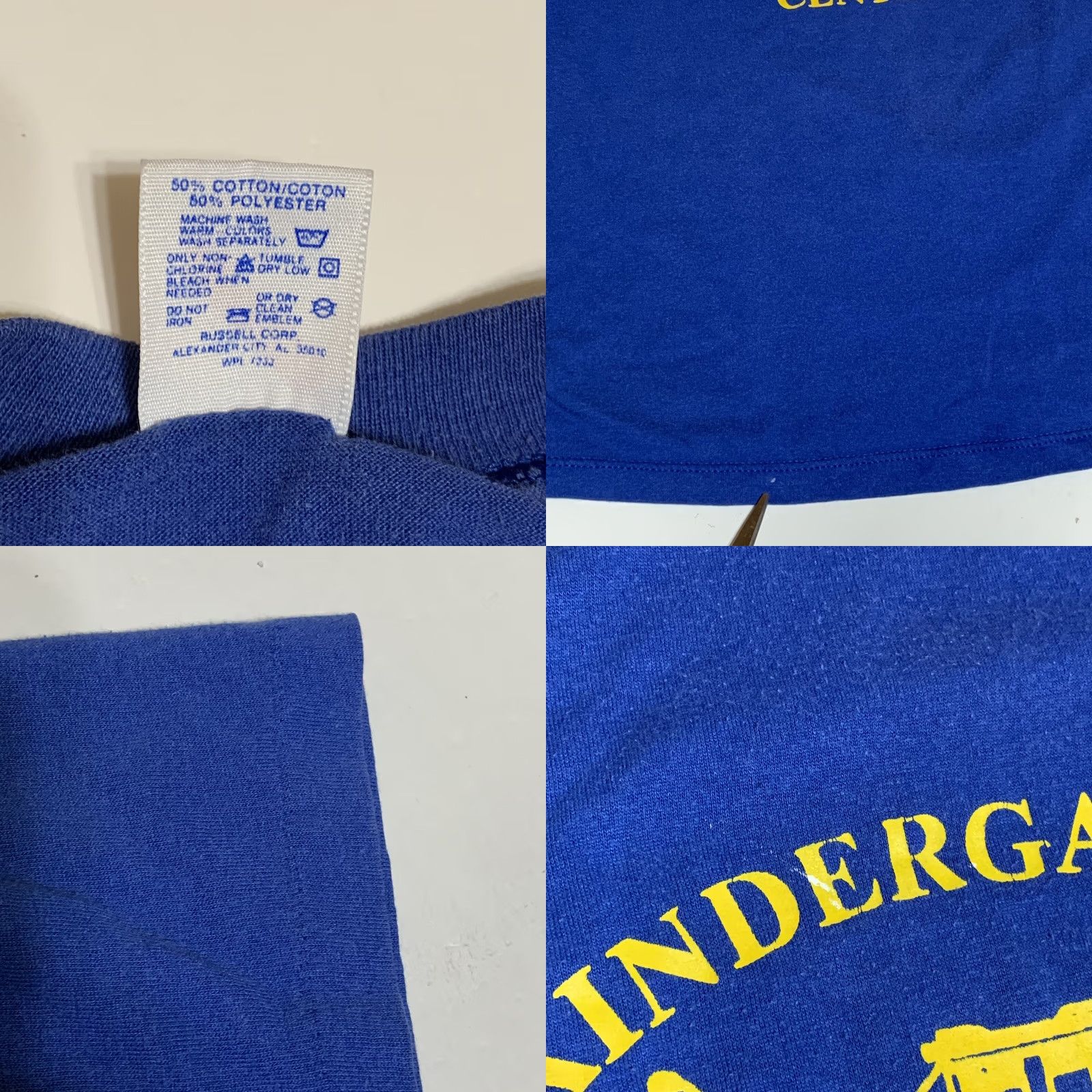 Jerzees VINTAGE Kindergarten Center T Shirt Blue Single Stitch Mens L/M Jerzees Graphic Tee 1990s Short Sleeve Cotton Blend Mens Size US M / EU 48-50 / 2 - 8 Thumbnail