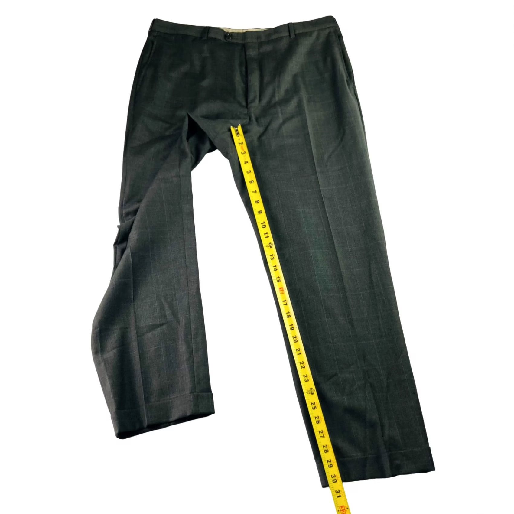 Vintage Hickey Freeman Men's Dress Pants Flat Front Plaid Gray 36x30 Size US 36 / EU 52 - 6 Thumbnail