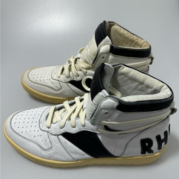 Rhude Rhude Rhecess High Top Sneakers White Black Men’s Size 8 Size US 8 / EU 41 - 3 Thumbnail