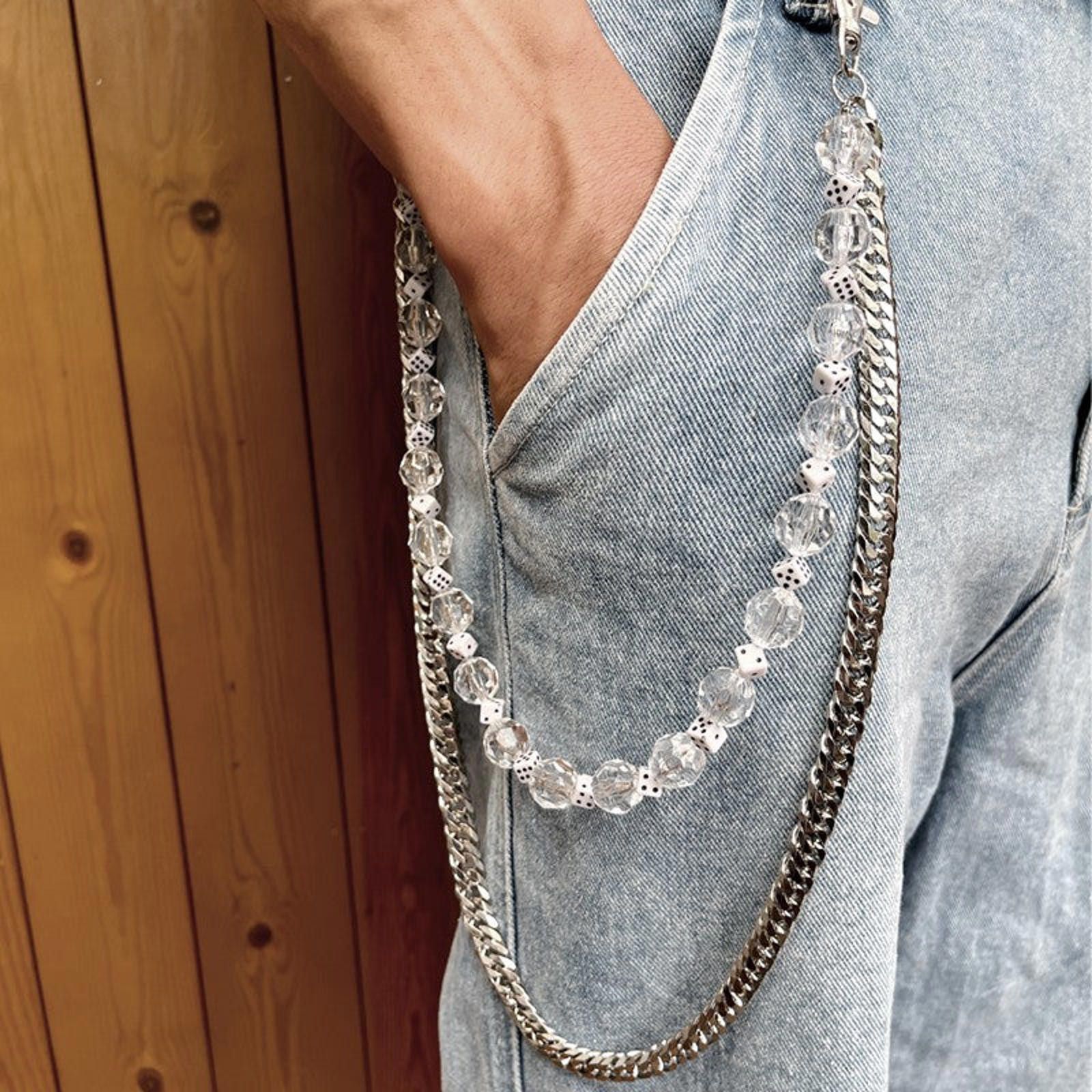 Jewelry Double layer Dice Wallet Chain, Pants Chain Size ONE SIZE - 3 Thumbnail