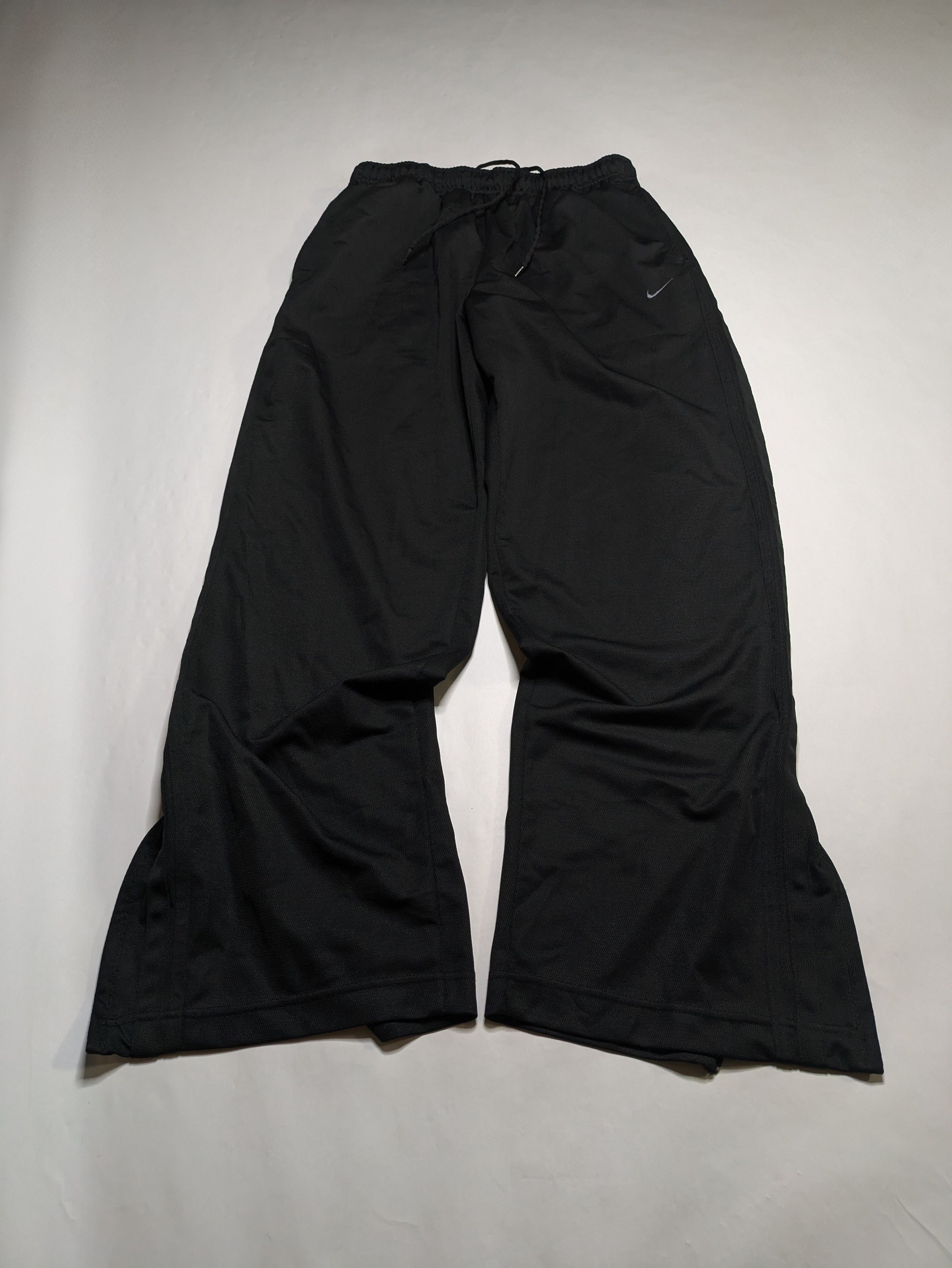 Y2K 00's Nike Silver Tag Black Baggy Mesh Track Pants