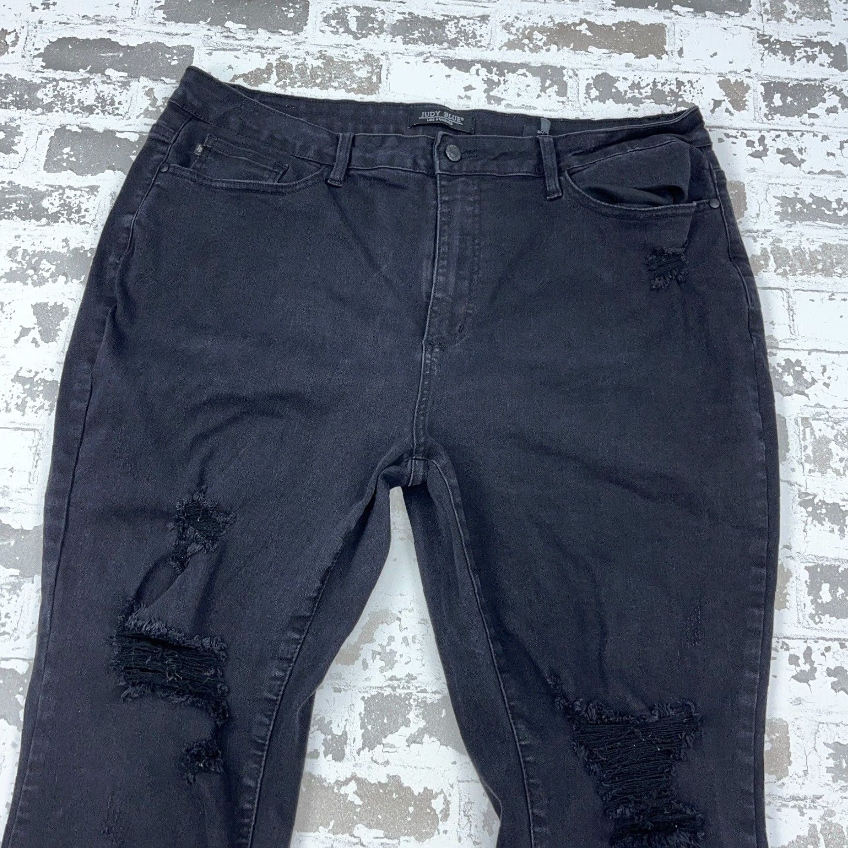 Denime Judy Blue Jeans Women 22W Skinny Denim Pants Blue Stretch High Rise 5-Pocket Distressed? Wait holes plus A73 Size 40" / US 18 - 5 Thumbnail