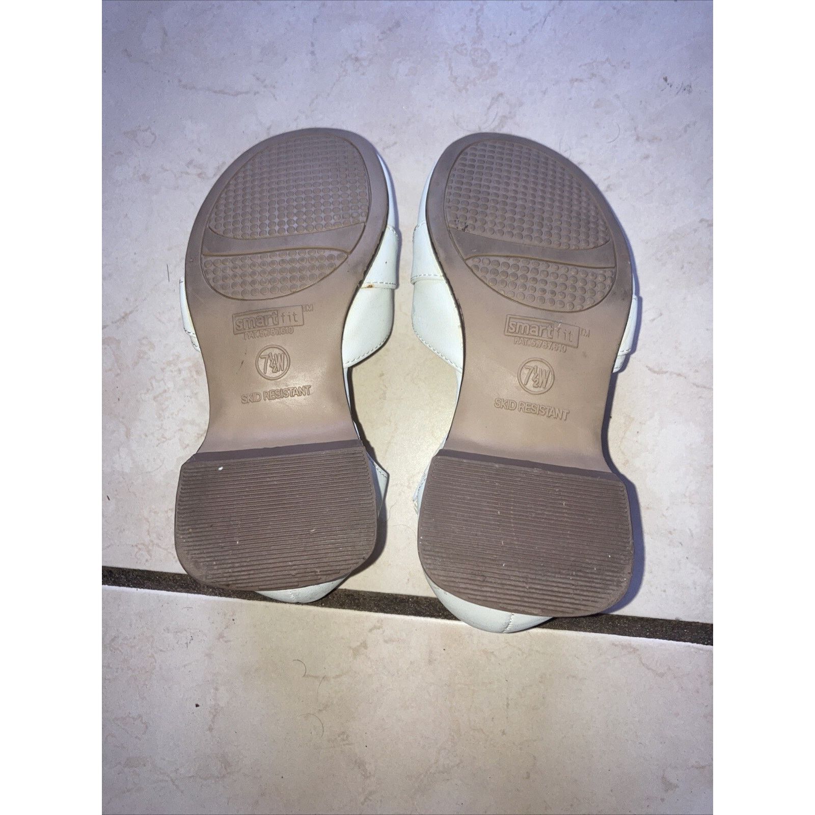 Other Smart Fit Baby Girls Sz 7 1/2 W White Mary Jane LeatherShoes Size US 7.5 / IT 37.5 - 3 Thumbnail