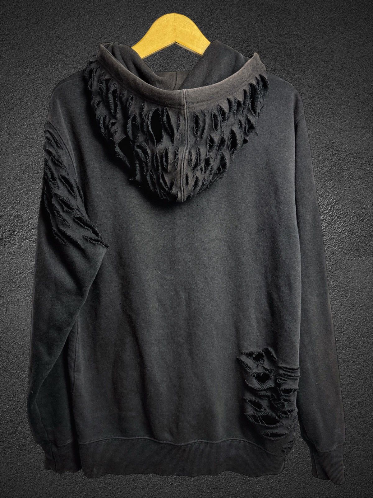 Hysteric Glamour Black Faded Distressed Hoodie by Gu Size US XL / EU 56 / 4 - 3 Thumbnail