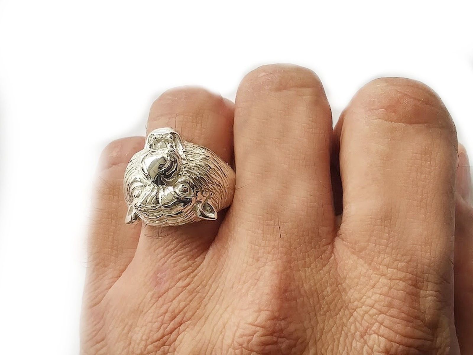 Other Men's Silver ring, Tiger ring for men silver sizes 9 to 13 Size ONE SIZE - 5 Thumbnail