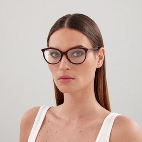 Gucci Gucci GG0550O 007 Eyeglasses Burgundy Gradient 53mm Frame Size ONE SIZE - 3 Thumbnail