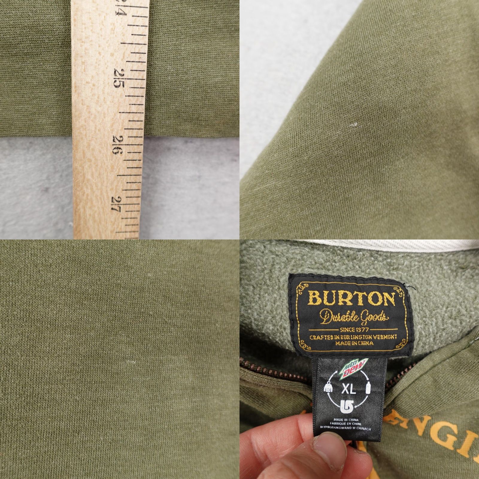 Burton VINTAGE Burton Hoodie Mens XL Green Full Zip Sweatshirt Snowboarding Outdoor Graphic Print Size US XL / EU 56 / 4 - 8 Thumbnail