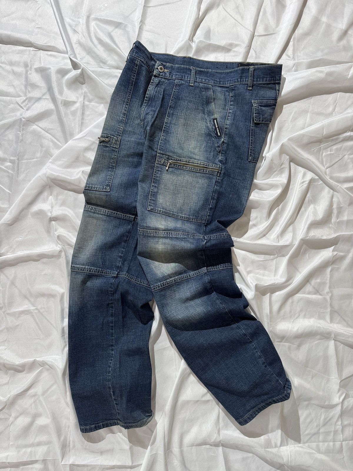 If Six Was Nine Japan Style Vintage Washed Baggy Wide Jeans Size US 33 - 2 Thumbnail