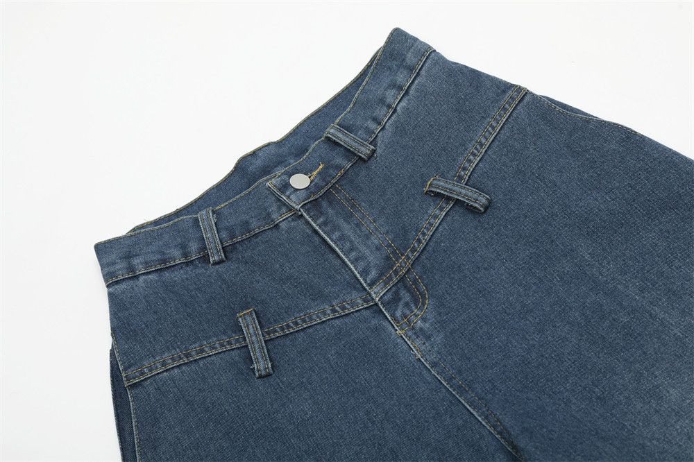 Japanese Brand × Jean Men's loose American casual colorblock pleated jeans Size US 34 / EU 50 - 4 Thumbnail